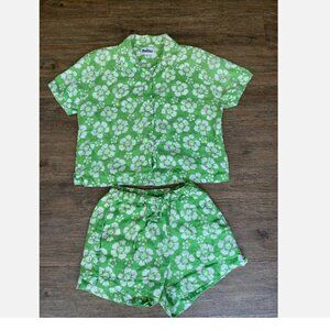 Emma Mulholland On Holiday Set Linen Shirt Short Daisy Beach Womens S